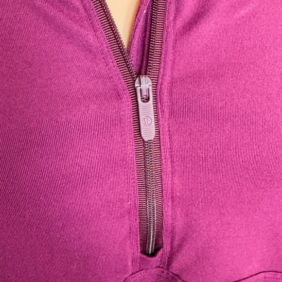 Lululemon Rulu Cropped Long Sleeve 1/2 Zip Marvel Purple Pullover, Women’s 8 - Picture 7 of 8
